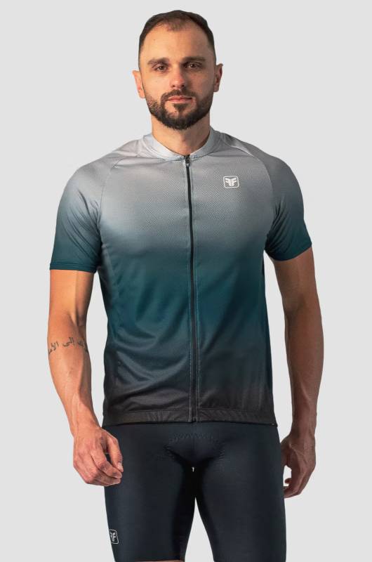 Camisa De Ciclismo Masculina Basic Dawn Cinza E Azul - TAM M