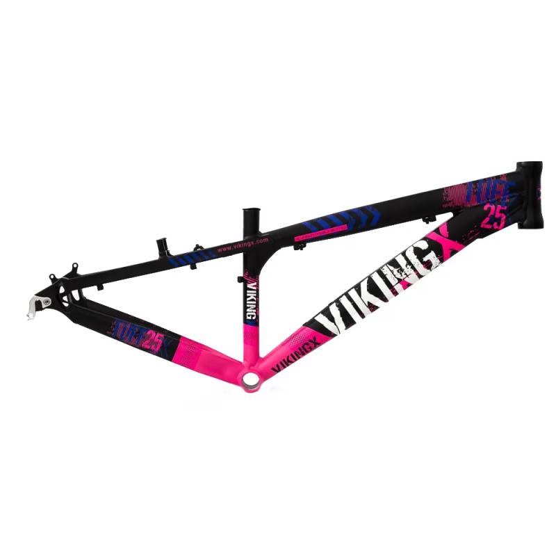 Quadro Aluminio Dirt Jump Tuff25 Aro 26 Preto Rosa - Viking