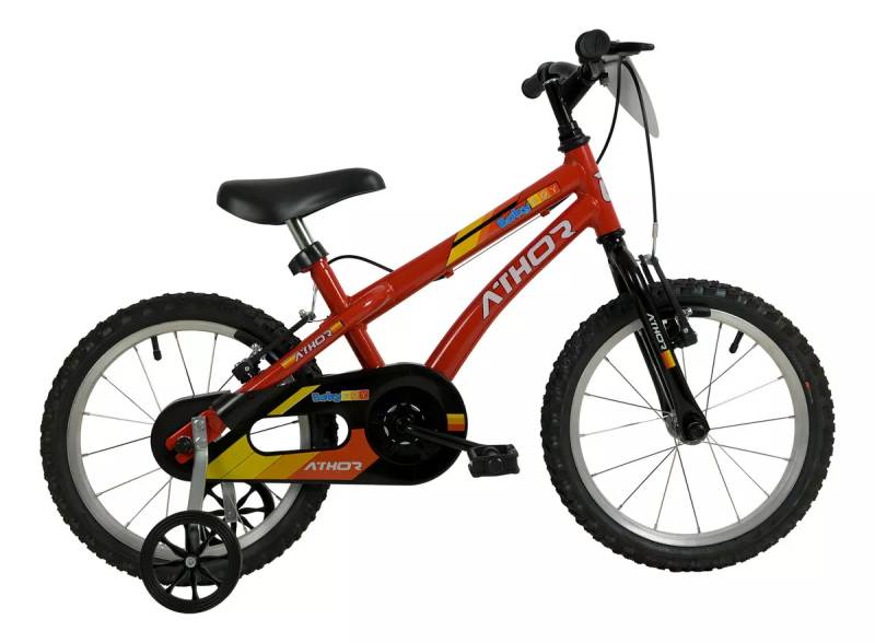 Bicicleta Infantil Infantil Athor Baby Boy Aro 16 Freios V-brakes Vermelho Com Rodinhas