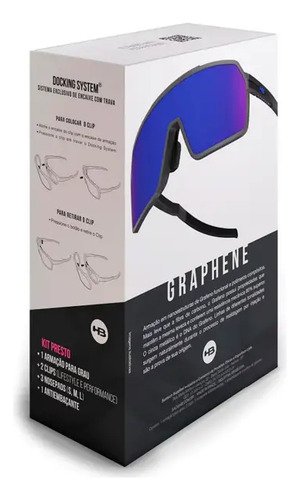 Óculos Hb Presto Clip-on Graphene Black Cinza Uv - Imagem 4