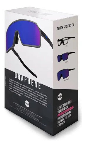 Óculos Hb Presto Clip-on Graphene Black Cinza Uv - Imagem 5